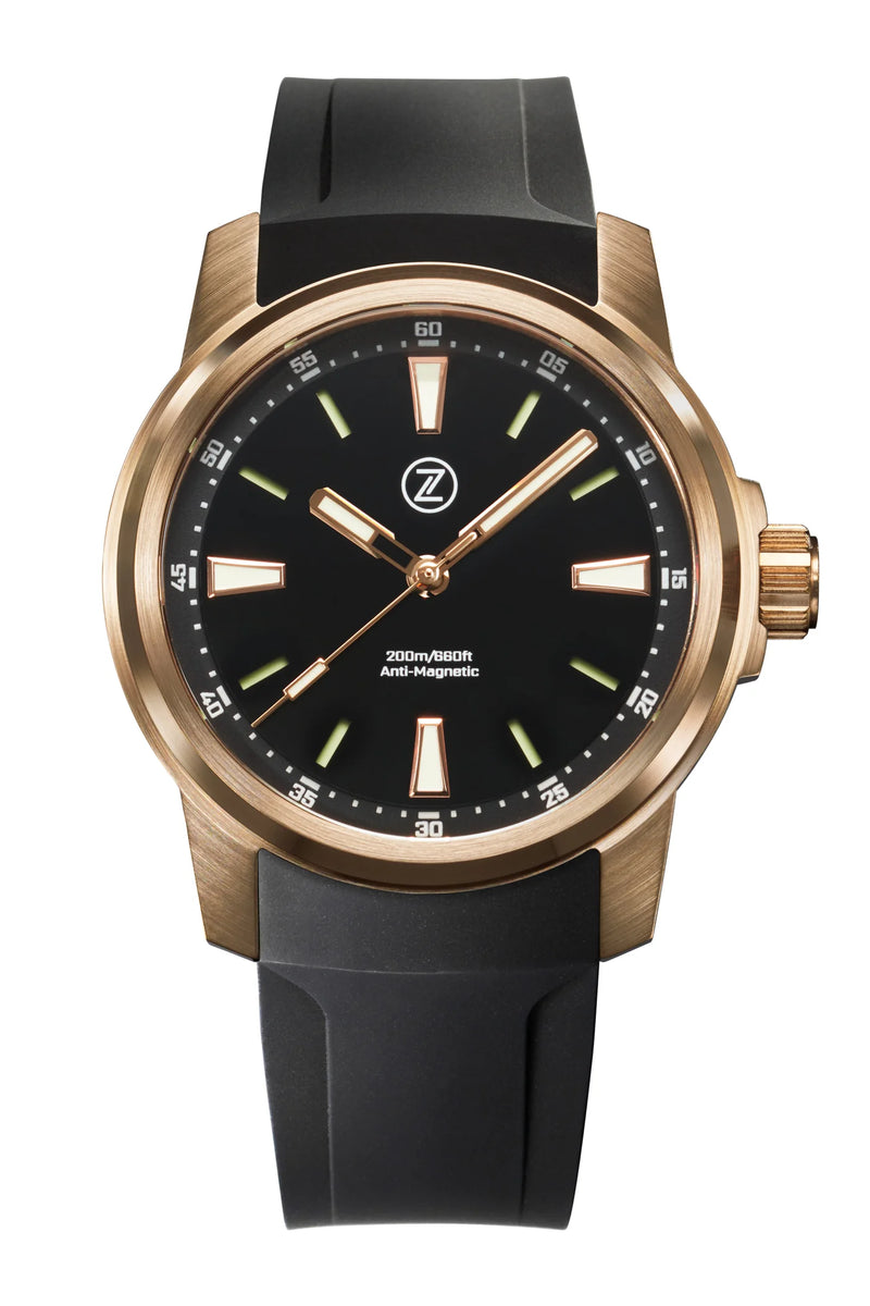 Zelos AURORA FIELD 42MM BR 'ONYX' – Stitches and Buckles