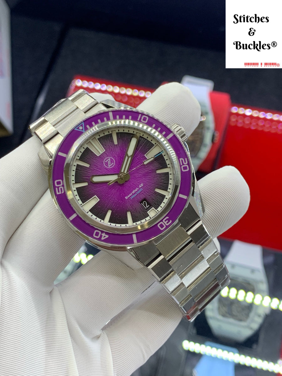 Zelos SWORDFISH 42MM SS 'NEBULA' – Stitches and Buckles