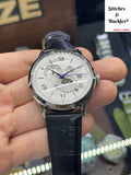 Orient Sun Moon Bambino Mechanical Classic Watch, Leather Strap - 41.5mm (RA-AK0802S)