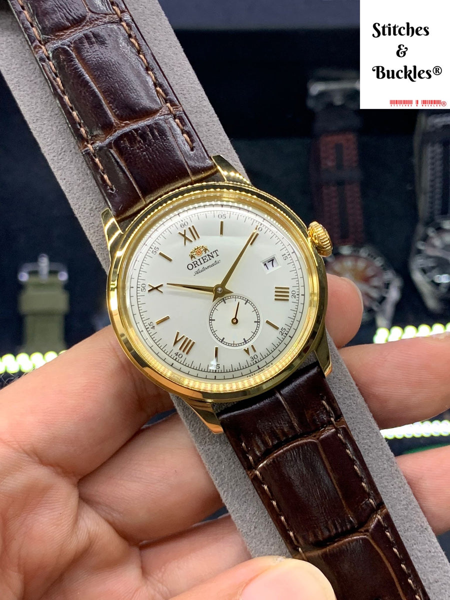 Orient Bambino 38mm Small Seconds ( Gold) RA-AP0106S – Stitches