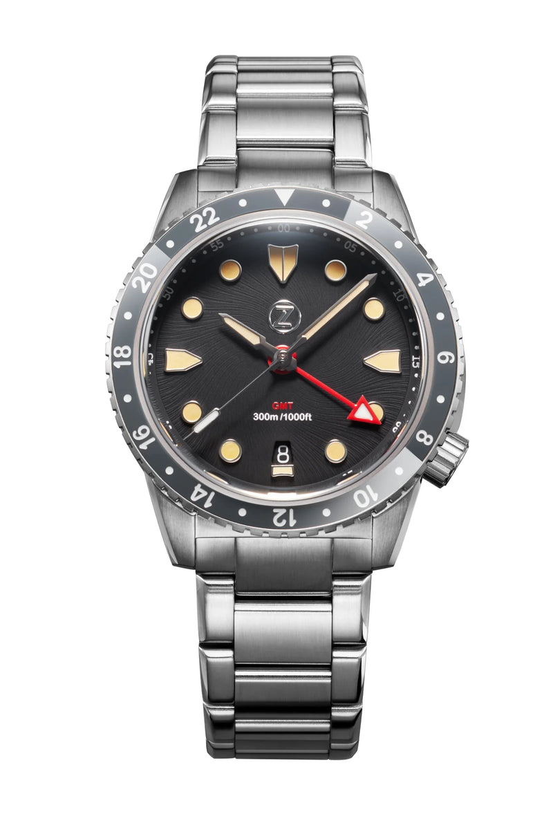 Zelos MAKO 300M GMT 'VINTAGE BLACK' – Stitches and Buckles