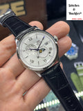 Orient Sun Moon Bambino Mechanical Classic Watch, Leather Strap - 41.5mm (RA-AK0802S)