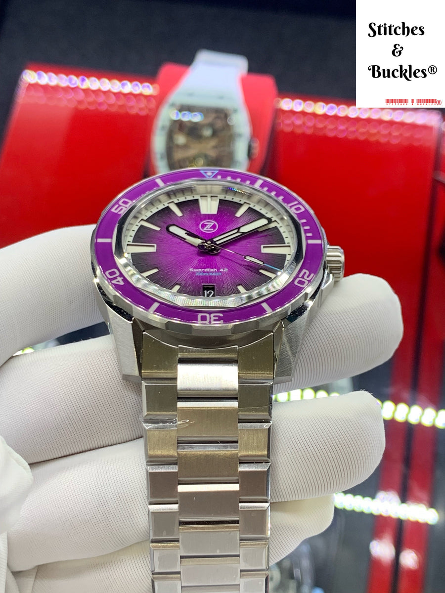 Zelos SWORDFISH 42MM SS 'NEBULA' – Stitches and Buckles