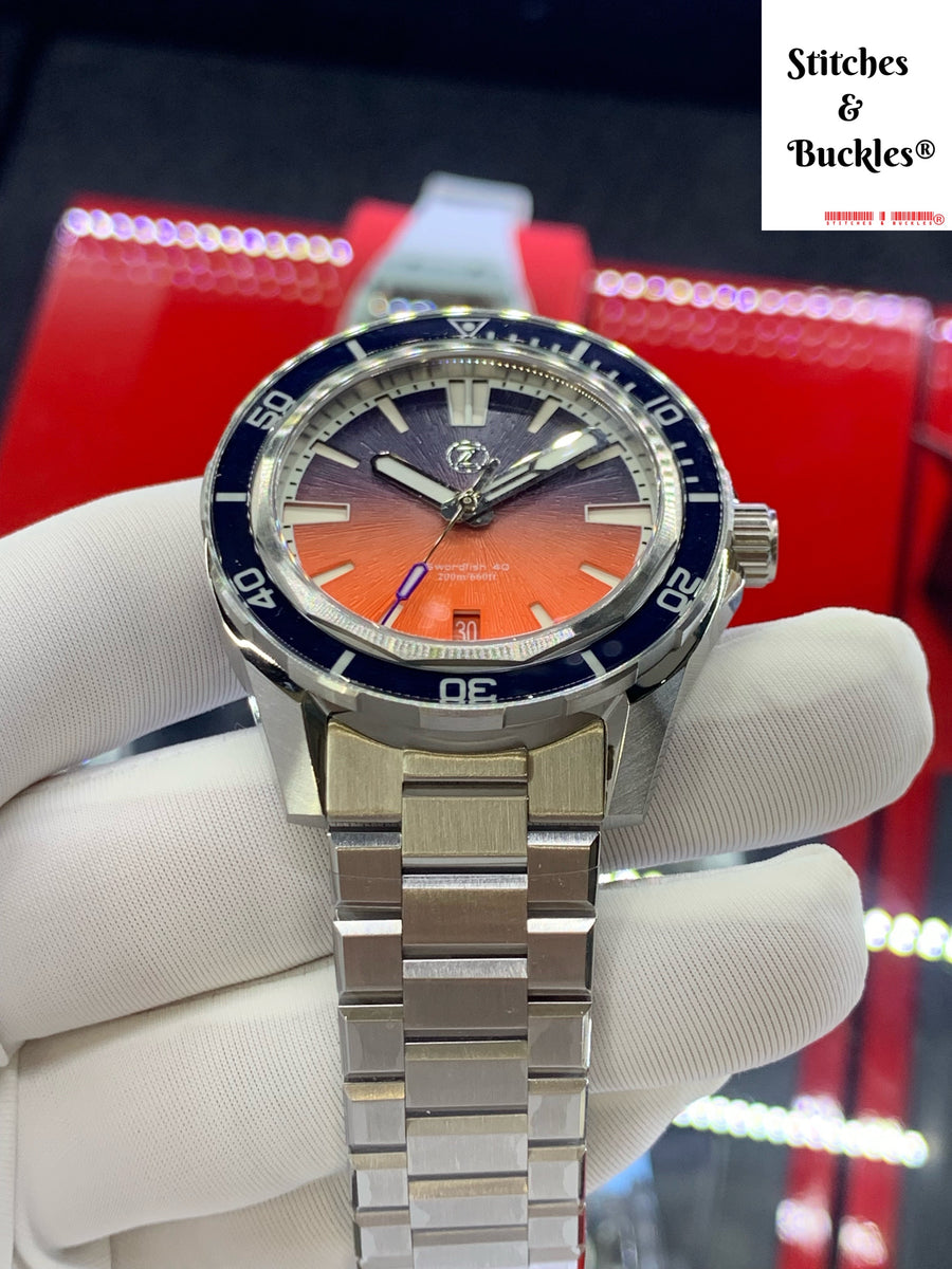 Zelos SWORDFISH 40MM SS 'DUSK' – Stitches and Buckles