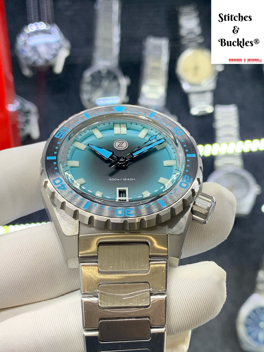 Zelos THRESHER 44MM 'AZURE' – Stitches and Buckles
