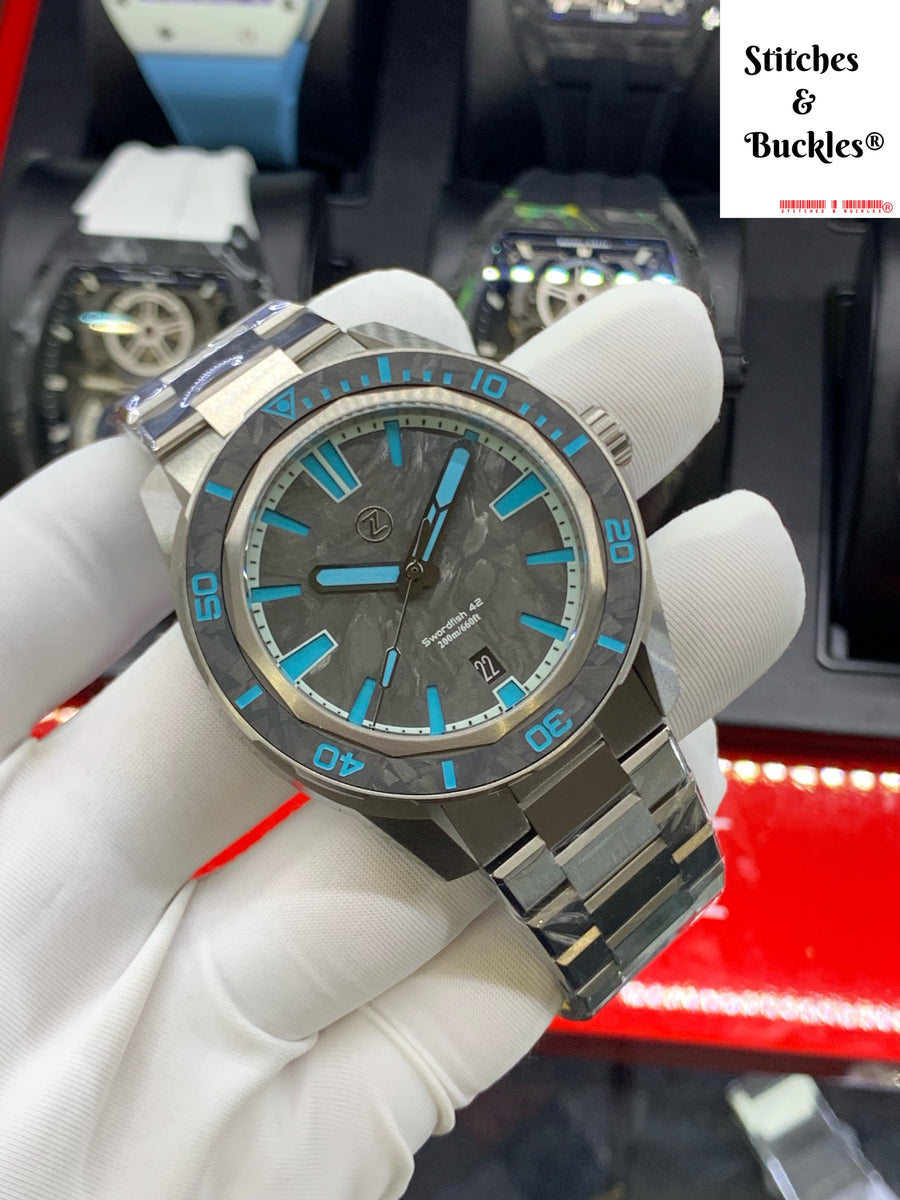 ソラジロー Swordfish 42mm SS 'Scarlet' – Zelos Watches