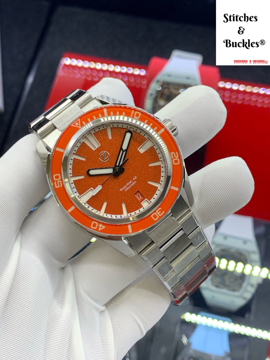 Zelos SWORDFISH 42MM SS 'SPARK' – Stitches and Buckles