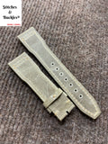 21/18mm Vintage Grey Calf Leather Watch Strap for IWC 3717 / 3777 Pilot Chronograph Models