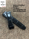 21/18mm Black Alligator Embossed Calf Leather Strap for IWC 3717/3777 Pilot Chronograph Models
