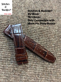 21/18mm Burgundy Alligator Embossed Calf Leather Strap for IWC 3717/3777 Pilot Chronograph