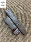 21/18mm Burgundy Alligator Embossed Calf Leather Strap for IWC 3717/3777 Pilot Chronograph
