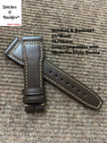 21/18mm Dark Brown Calf Leather Strap for IWC 3717/3777 Pilot Chronograph Models
