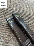 21/18mm Dark Brown Calf Leather Strap for IWC 3717/3777 Pilot Chronograph Models