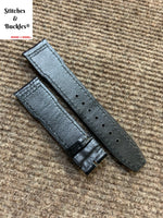 20/18mm Black Alligator Embossed Calf Leather Strap for IWC Mark 16/17/18/19 Pilot Models
