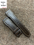 21/18mm Brown Calf Leather Watch Strap for IWC 3717/3777 Pilot Chronograph Models