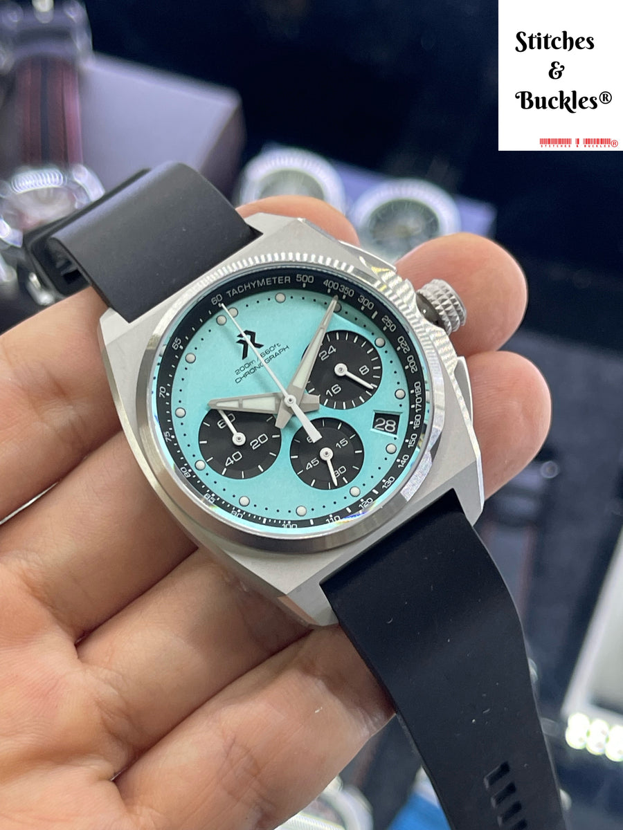 RZE VALOUR CHRONOGRAPH - AZURE BLUE – Stitches and Buckles