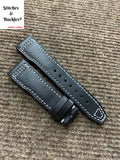 21/18mm Black Calf Leather Watch Strap for IWC 3717/3777 Pilot Chronograph Models