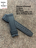 21/18mm Black Kevlar Leather Strap for IWC 3717/3777 Pilot Chronograph models