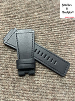 24/24mm Black Calf Leather Strap for Bell & Ross BR01/03 Models