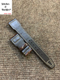 22/18mm Riveted Burgundy Alligator Embossed Calf Leather Watch Strap for IWC Big Pilot Clasp Models