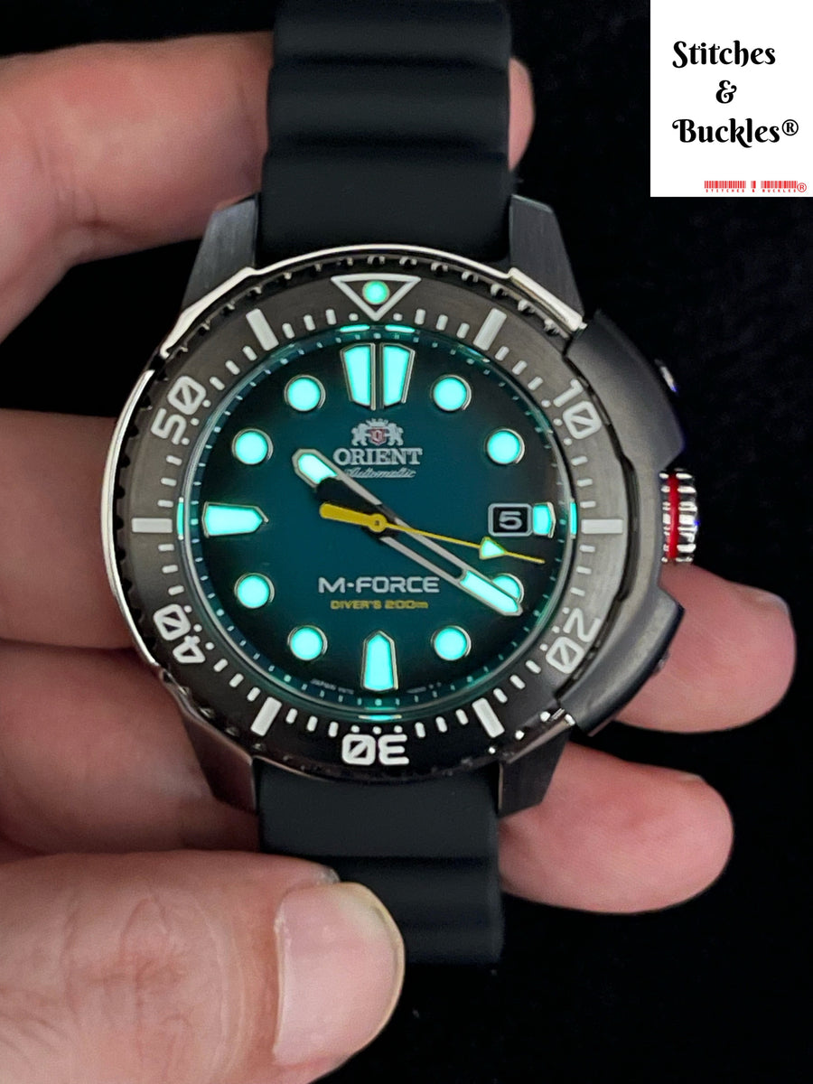 Orient 'M-Force' Teal Dial w/Silicon Strap RA-AC0L04L – Stitches