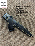 21/18mm Black Calf Leather Strap for IWC 3717/3777 Pilot Chronograph Models