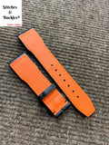 21/18mm Black Calf Leather Strap for IWC 3717/3777 Pilot Chronograph