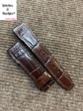 21/18mm Burgundy Alligator Embossed Calf Leather Strap for IWC 3717/3777 Pilot Chronograph