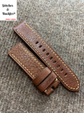 22/22mm Textured Brown Calf Leather Watch Strap