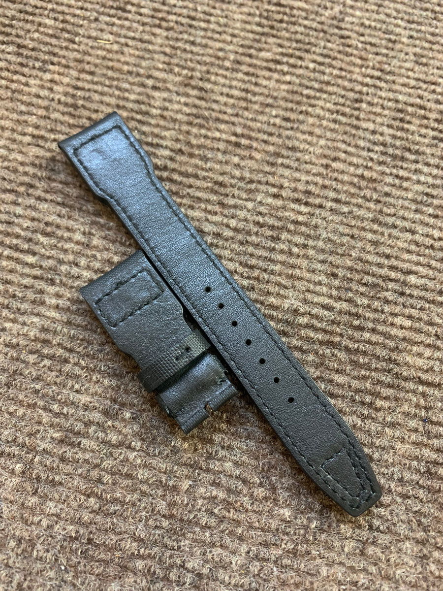 20mm, 21mm, 22mm Pilot Style Black Fiber Watch Strap For IWC, Semi