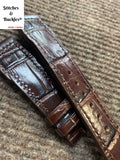 21/18mm Burgundy Alligator Embossed Calf Leather Strap for IWC 3717/3777 Pilot Chronograph