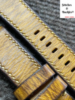 24/22mm Handmade Tan Brown Calf Leather Strap For Panerai 44mm Models