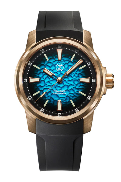 Zelos AURORA FIELD 42MM BR 'HAMMERED TEAL'