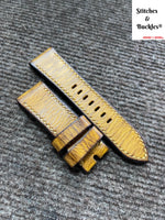 24/22mm Handmade Tan Brown Calf Leather Strap For Panerai 44mm Models