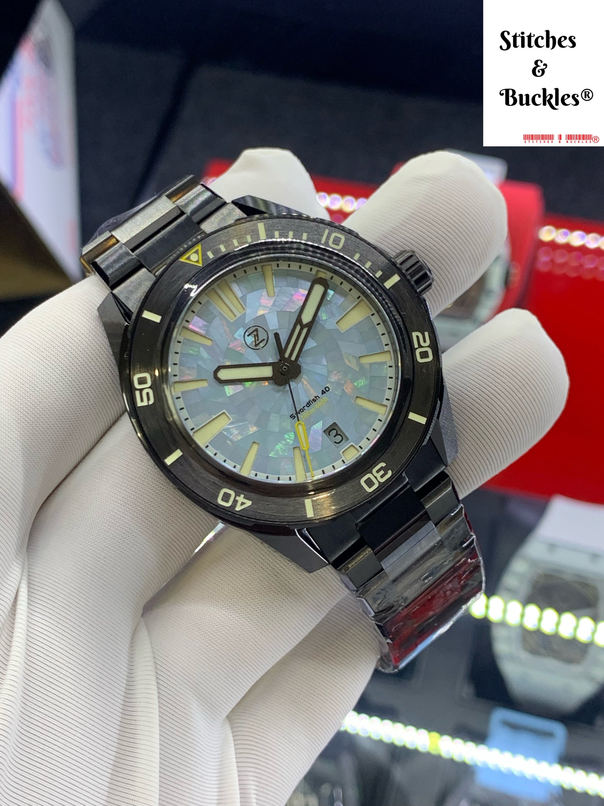 Zelos SWORDFISH 40MM DLC 'LAGOON' – Stitches and Buckles