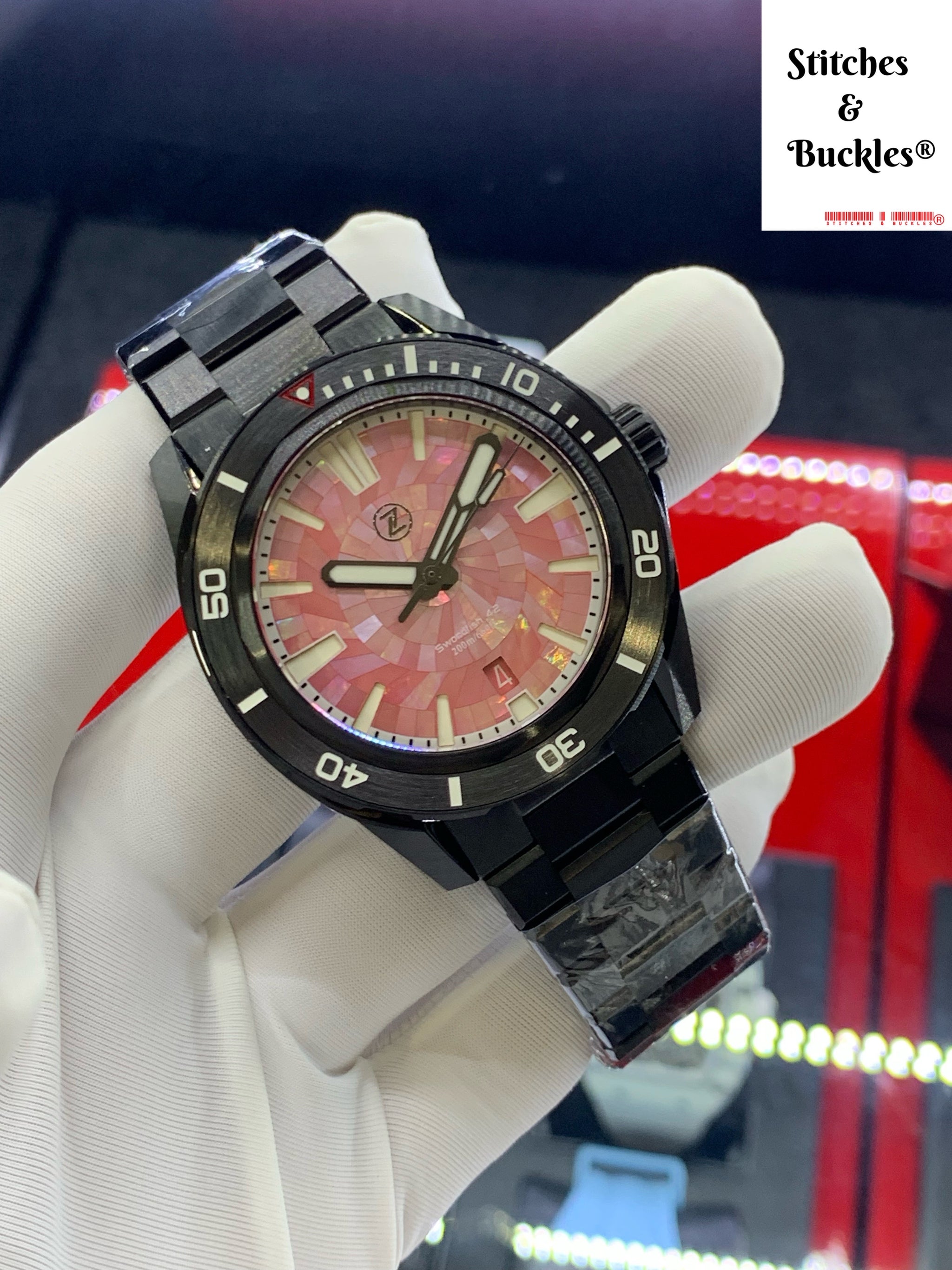 Zelos SWORDFISH 42MM DLC 'SCARLET' – Stitches and Buckles