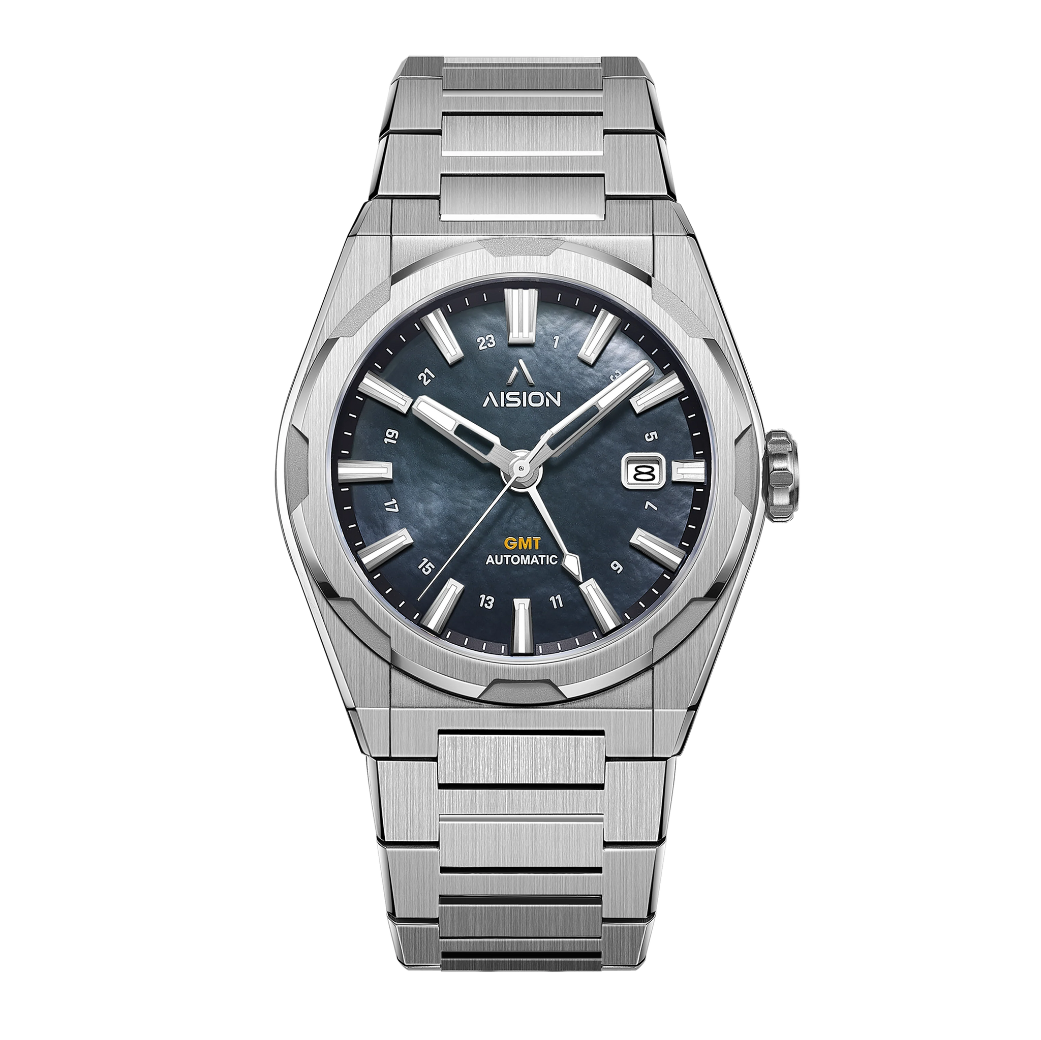 Aision HANG GMT - Grey MOP Dial – Stitches and Buckles