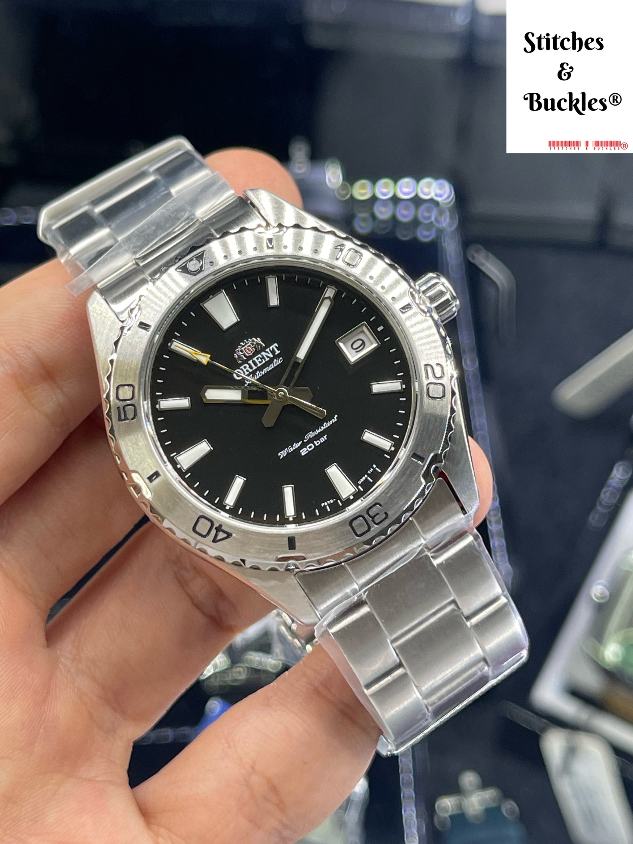 Orient Diver 40mm Black Dial RA-AC0Q01B – Stitches and Buckles
