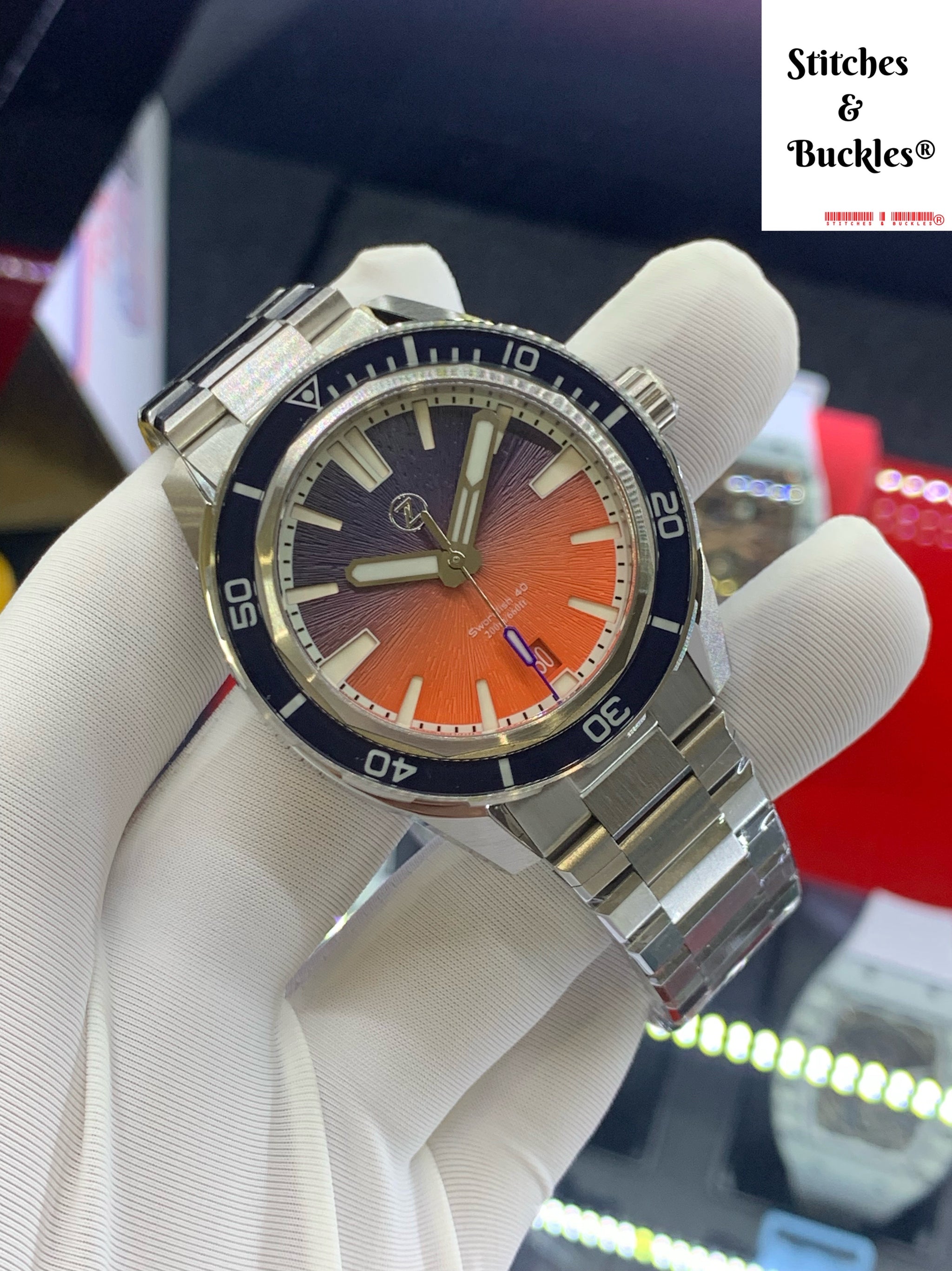 Zelos SWORDFISH 40MM SS 'DUSK' – Stitches and Buckles