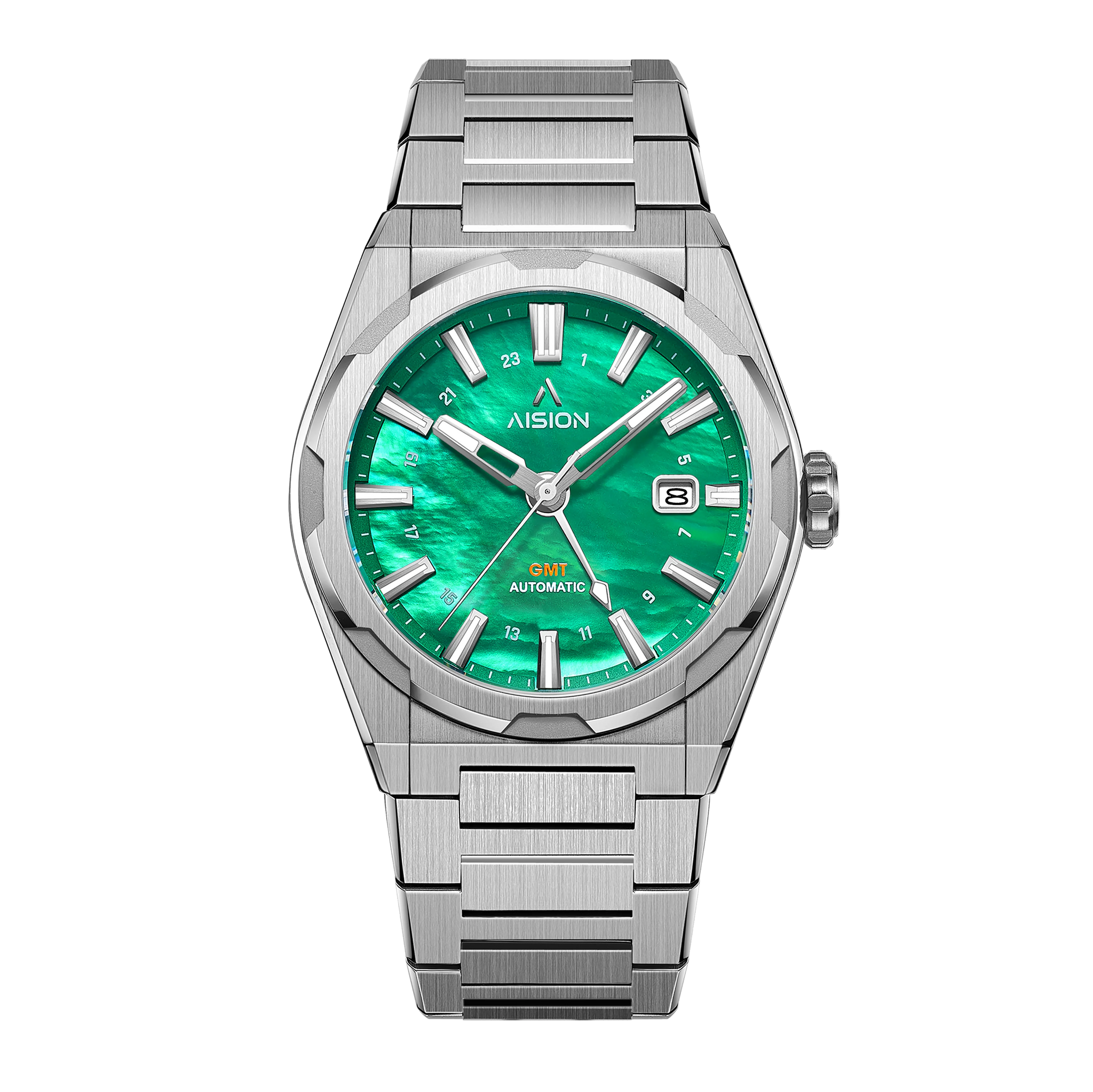 hanco様 Aision HANG GMT - Green MOP Dial – Stitches and Buckles