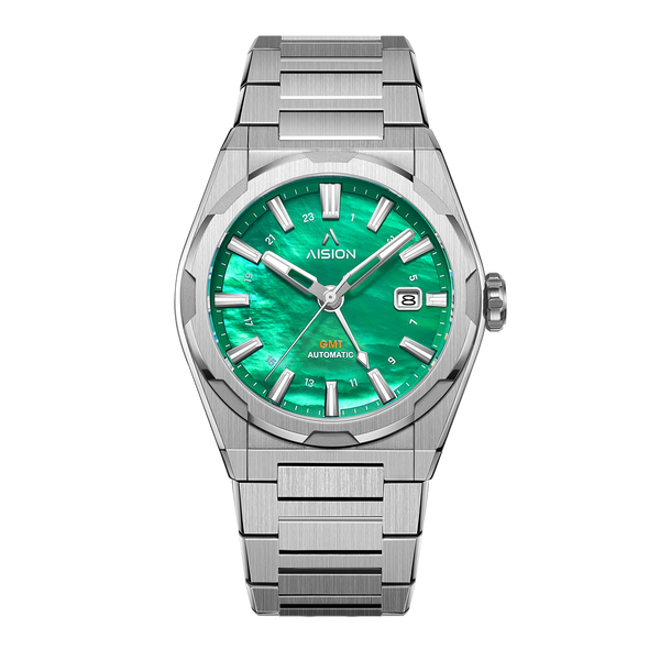 Aision HANG GMT - Green MOP Dial