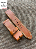 22/22mm Handmade Vintage Distressed Brown Calf Leather Strap