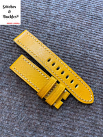 22/22mm Yellow Calf Leather Watch Strap