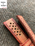 20/18mm Handmade Stonewash Red Calf Racing Leather Strap