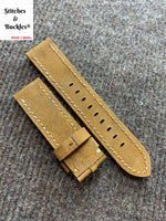22/22mm Suede Brown Calf Leather Watch Strap