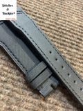 21/18mm Black Kevlar Leather Strap for IWC 3717/3777 Pilot Chronograph models