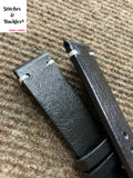 20/18mm Vintage Black Calf Leather Strap