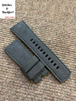 28/24mm Handmade Suede Black Calf Leather Strap for All Sevenfriday Models
