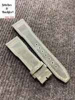 21/18mm Vintage Grey Calf Leather Watch Strap for IWC 3717 / 3777 Pilot Chronograph Models
