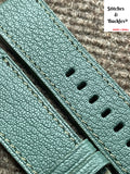 24/22mm Handmade Green Alran Leather Strap